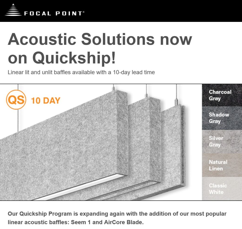 Focal Point Acoustic Solutions Now on QuickShip